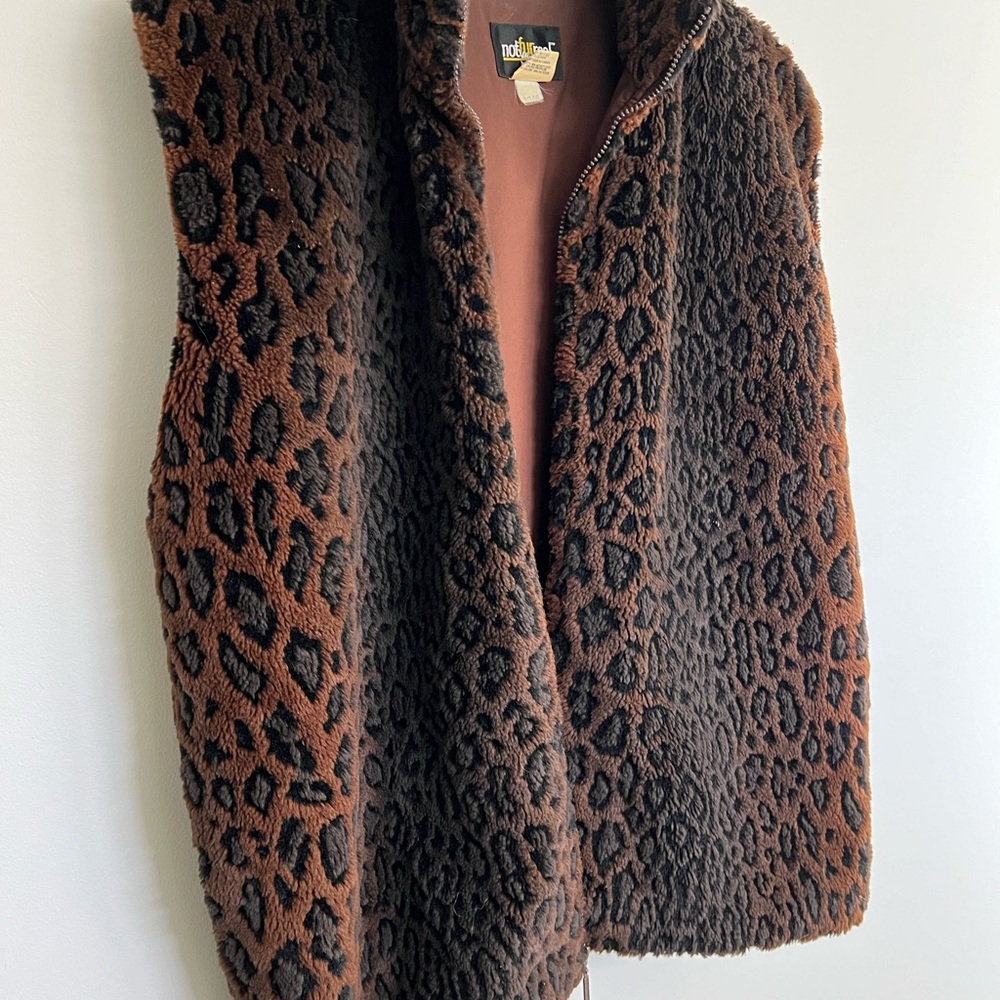 Vintage Cheetah Zip Up Vest - L/XL - Picture 11 of 11